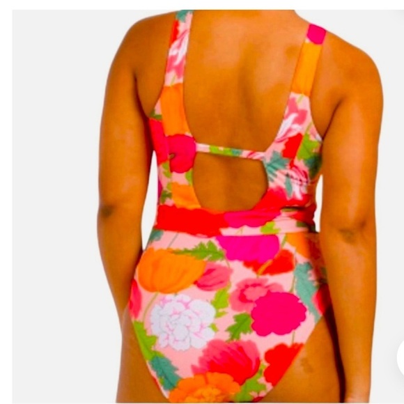 Trina Turk Sunny Bloom Floral Kimono Cover-Up and One Piece Swim Suit Set - Picture 7 of 10
